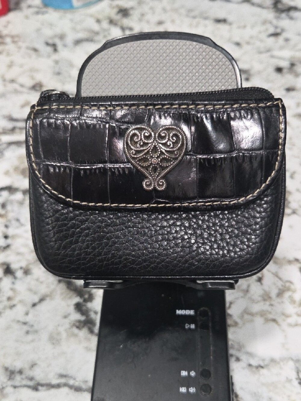 Brighton Black Leather Women's Small Wallet with Heart Accent - Picture 6 of 6